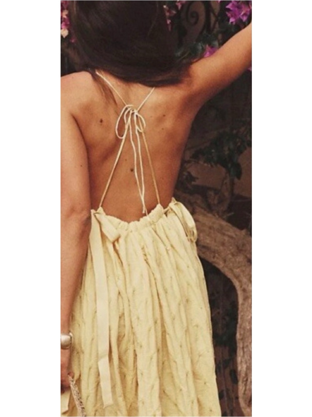 Free People NWT Primmy Textured Triangle Midi Dress Butter Yellow Boho XL - Picture 4 of 16